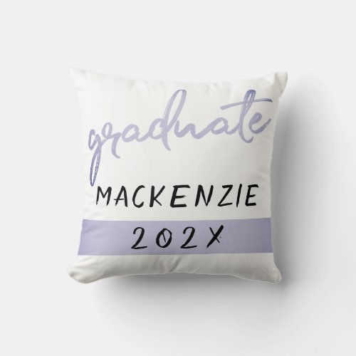 Graduate Purple Script  Chic Lavender Keepsake Throw Pillow