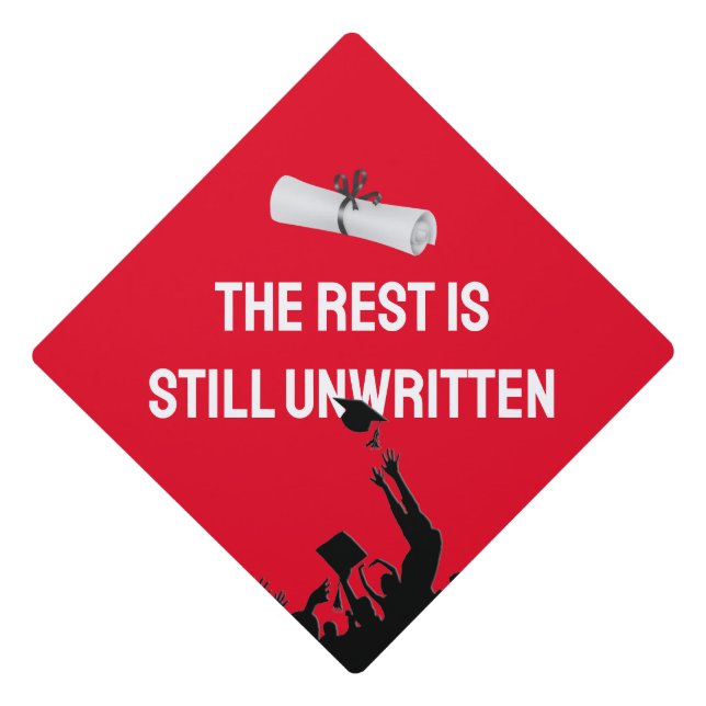 Graduate Quote with White Diploma  Graduation Cap Topper (Front)