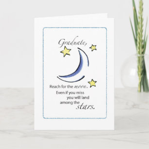 Graduate Reach for Moon, Congratulations Graduate, Card