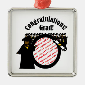 Graduate Receiving Diploma Photo Frame Metal Ornament