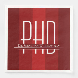 Graduate Red PhD Graduation Party Paper Dinner Napkins