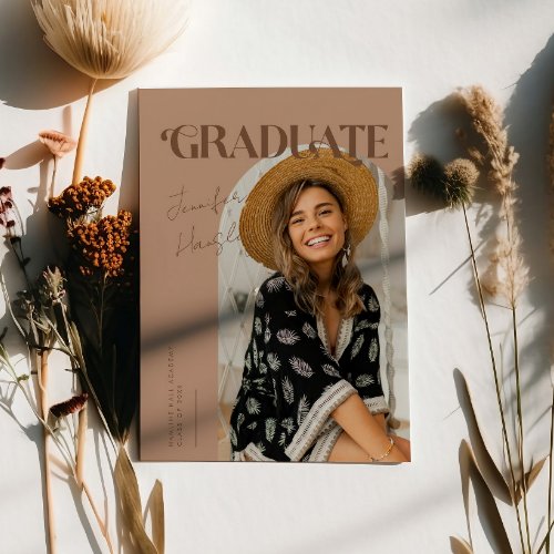 Graduate Retro Terracotta Arch Graduation  Announcement