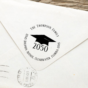 Graduate Return Address Simple Typography Self-inking Stamp