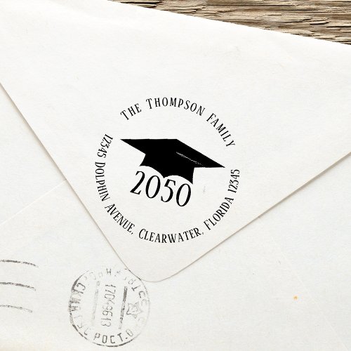 Graduate Return Address Simple Typography Self_inking Stamp