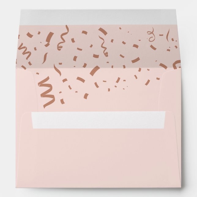 Graduate Rose Gold Foil Confetti Elegant Pink Envelope (Back (Bottom))