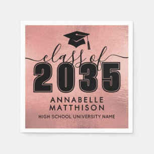 Graduate Rose Gold Graduation Napkins