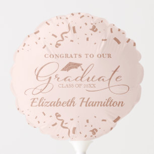 Graduate Rose Gold Pink Blush Graduation Party Balloon