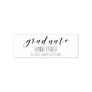 Graduate rubber custom stamp return address