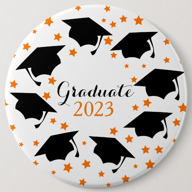 Graduate school black hat with star button (Front)