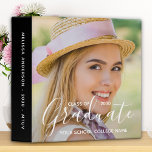 Graduate Scrapbook Photo Album Graduation  3 Ring Binder<br><div class="desc">Celebrate your graduate and give a special personalized gift with this custom photo graduation photo album scrapbook. This unique graduate photo album binder will be a treasured keepsake. Customize with your favorite senior or college photos, front and back , and personalize with graduating year, high school or college, and name....</div>