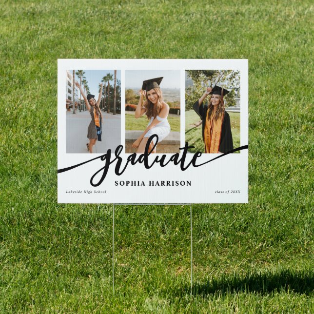 Graduate Script 3 Photos Graduation  Sign (Insitu)