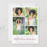 Graduate Script 4 Photos Graduation Announcement