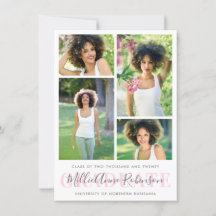 Graduate Script 4 Photos Graduation Announcement