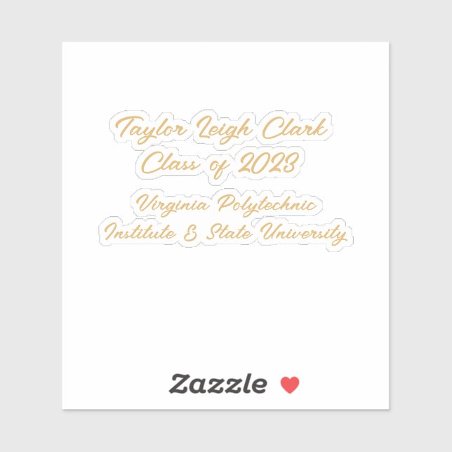 Graduate Script Custom Graduation  Sticker (Sheet)