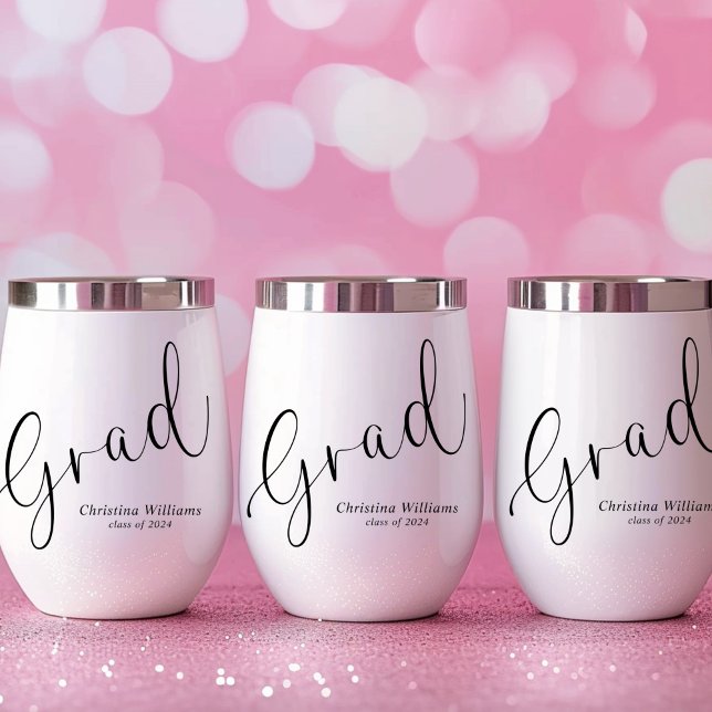 Graduate Script Elegant Modern Graduation Thermal Wine Tumbler (Graduate Script Elegant Modern Graduation Thermal Wine Tumbler)