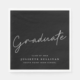Graduate script graduation party napkins