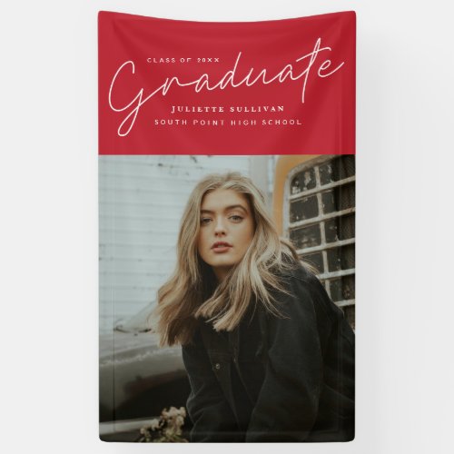 Graduate script graduation party photo banner