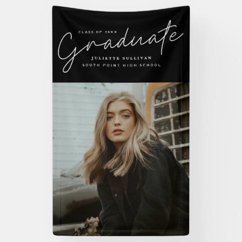 Graduate script graduation party photo banner