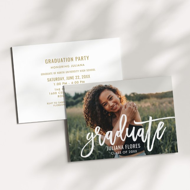 Graduate Script Photo Graduation Party Invitation (Creator Uploaded)