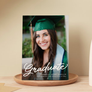 Graduate script simple modern photo graduation announcement