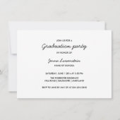 Graduate Script Three Photos Graduation Party Invi Invitation (Back)