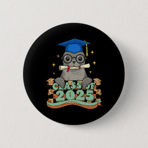 Graduate Sea Lion Cl Of 2025 Kids Mens Womens Grad Button
