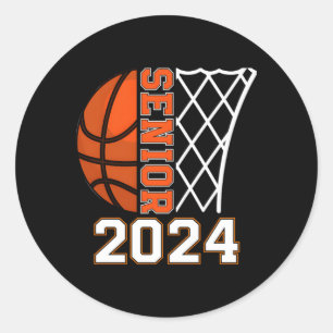 Graduate Senior Class 2024 Graduation Basketball P Classic Round Sticker