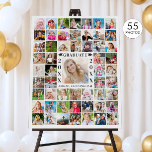 Graduate Simple 55 Photo Collage Memories Display Foam Board