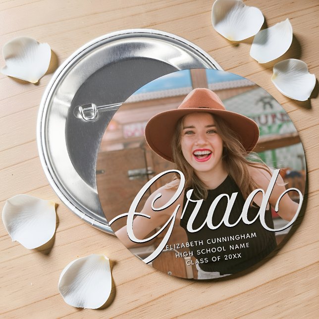 Graduate Simple Classic Class of 20XX Photo Button (Creator Uploaded)