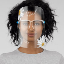 Graduate Simple Daisies Floral Grad Face Shield