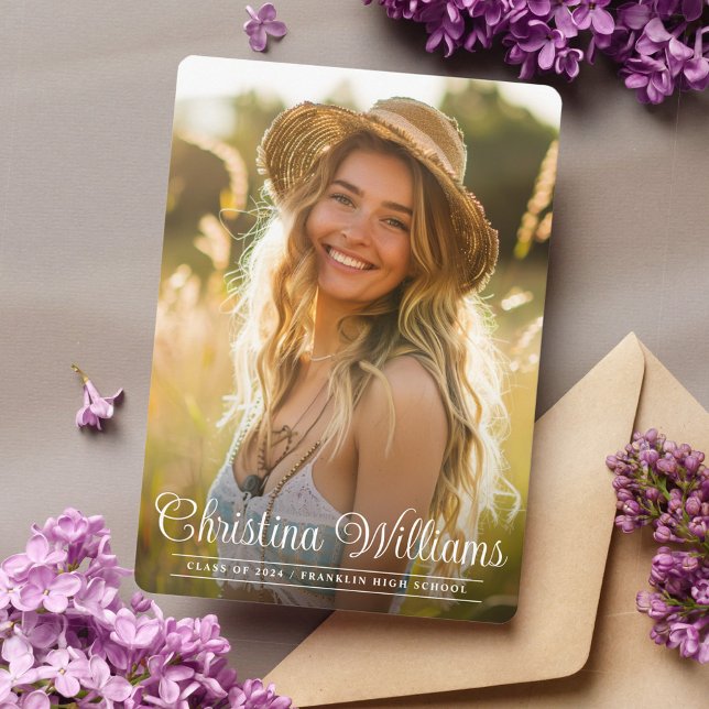 Graduate Simple Elegant Modern Photo Graduation Announcement (Graduate Simple Elegant Modern Photo Graduation Announcement)