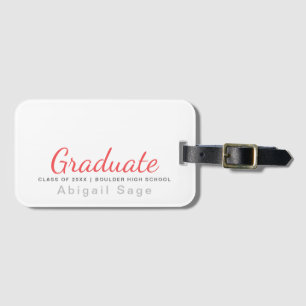 Graduate Simple Modern Minimalist Graduation Luggage Tag