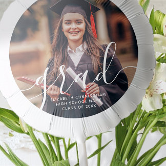 Graduate Simple Modern Script Classic Photo Balloon
