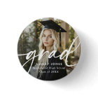 Graduate Simple Modern Script Classic Photo Button