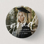 Graduate Simple Modern Script Classic Photo Button<br><div class="desc">Graduate Simple Modern Script Classic Photo Button</div>