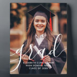 Graduate Simple Modern Script Classic Photo Plaque<br><div class="desc">This simple and classic design is composed of sans serif and playful cursive typography and add a custom photo.</div>