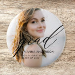 Graduate Simple Modern Script Minimalist Photo Button<br><div class="desc">Elevate your graduation celebration with our Graduate Simple Modern Script Minimalist Photo button. This sleek and stylish accessory combines modern script typography with minimalist design elements for a sophisticated touch. Featuring your graduation photo as the focal point, this button captures the essence of your achievement while adding a personal touch...</div>