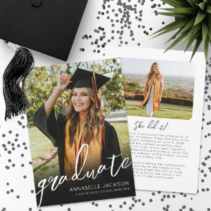 Graduate Simple Photo Graduation Announcement