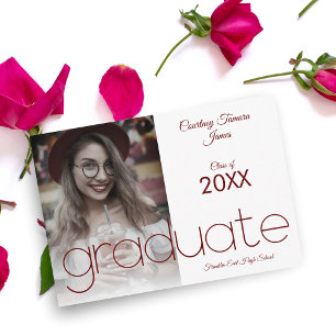 Graduate Simple Photo Modern Red Typography Script