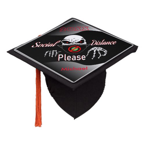 Graduate  Social Distance Please Graduation Cap Topper