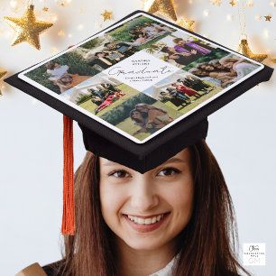 Graduate Square Photo Collage Modern Graduation Cap Topper