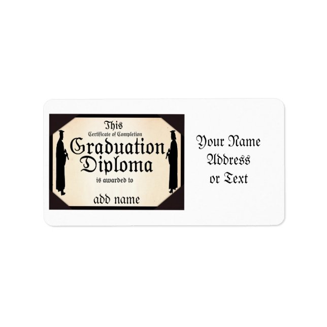 Graduate Standing Tall Diploma Label (Front)