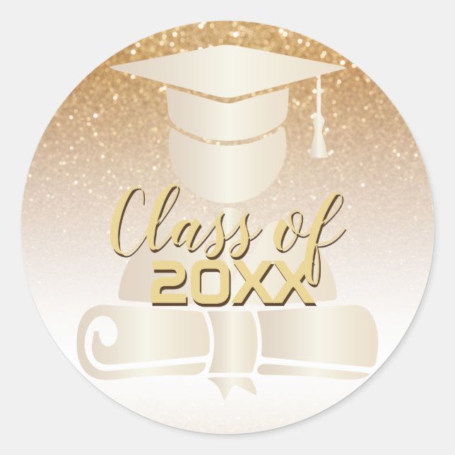 Graduate Student - Class of 20XX Classic Round Sticker (Front)