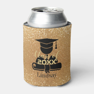 Graduate Student - Class of 20XX - Gold Glitter Can Cooler