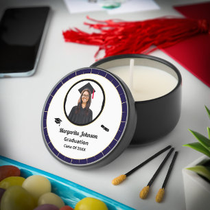 Graduate Student High School Photo Graduation Mini Candle Favors