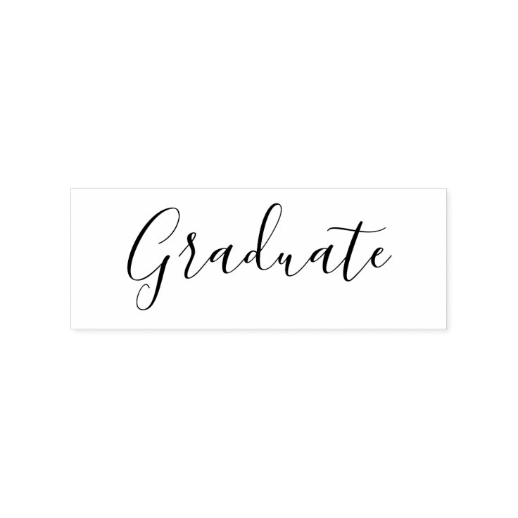 Graduate Text Elegant Script Font Rubber Stamp Zazzle