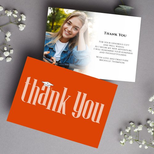 Graduate Thank You Photo Orange 