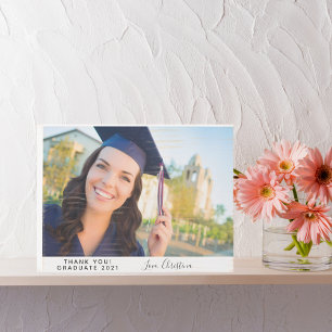 Graduate thank you photo text wooden box sign