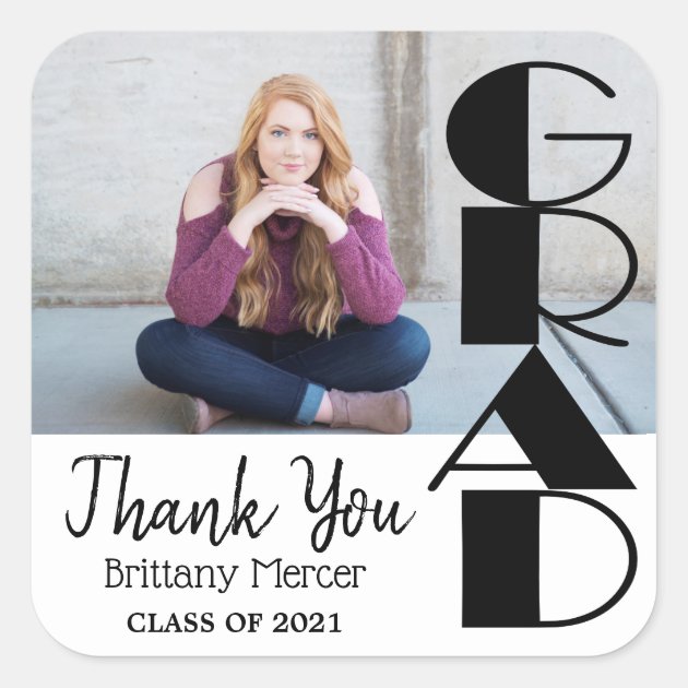 Graduate - Thank You Square Sticker