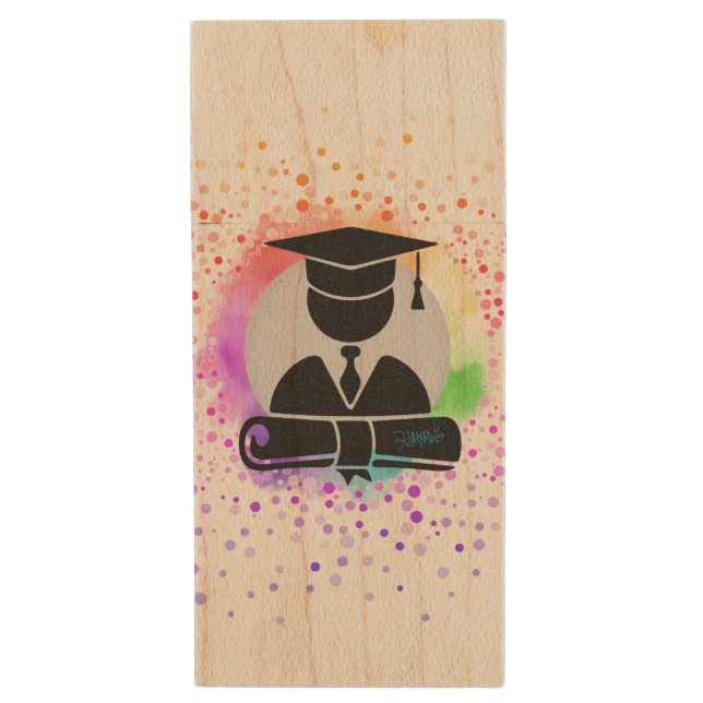 Graduate Theme Memory Flash Drive HAMbyWG (Front Vertical)